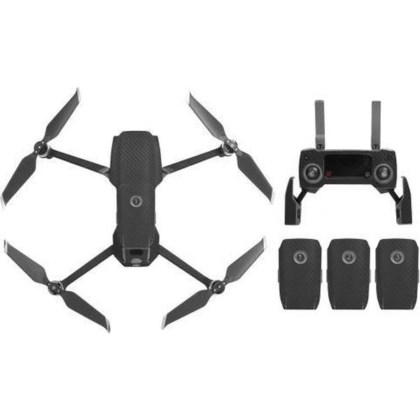 Sunnylife Carbon Fiber Waterproof All-surround 3D PVC Sticker Kit voor DJI Mavic 2 Pro / Zoom Drone Quadcopter (Zwart)