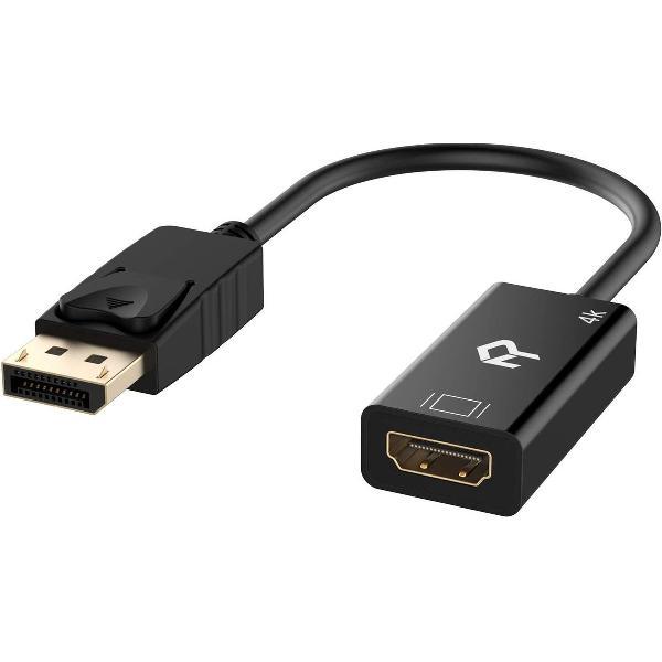 HDMI naar Displayport - ZINAPS DisplayPort auf HDMI-adapter, 4K Auflösungs Konverter mit Audio, Schwarz