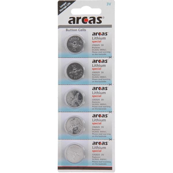 ARCAS Batterij Lithium CR2025 3V, 5st.