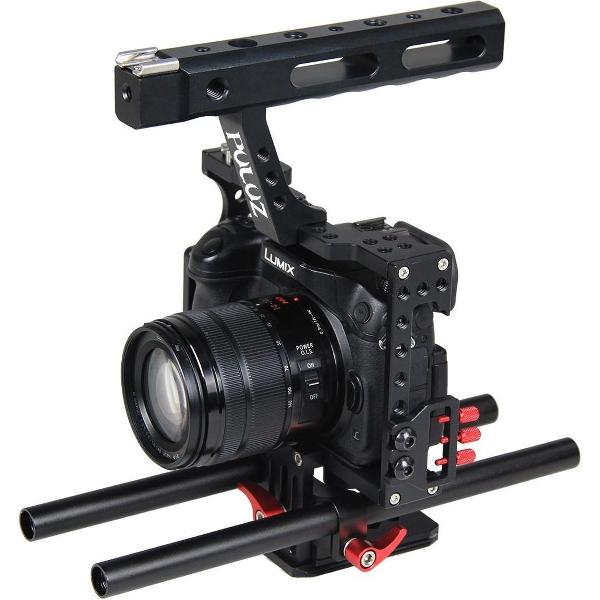PULUZ Camerakooi Stabilizer voor Sony A7 & A7S & A7R, A7R II & A7S II, A7RIII & A7 III, Panasonic Lumix DMC-GH4 (rood)