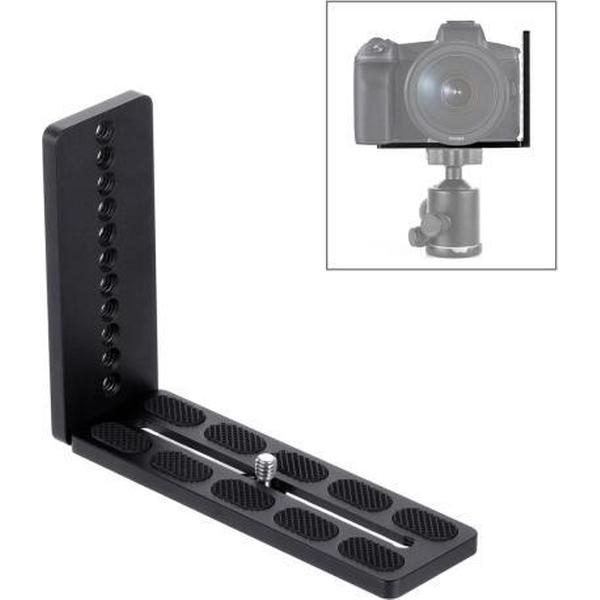 PULUZ 1/4 inch Verticale Shoot Quick Release L Plate Bracket Base Holder voor MOZA / DJI / Zhiyun / Nebula 3-Axis Stabilizer (Zwart)