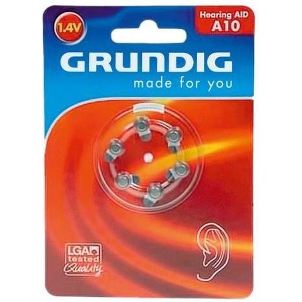 Grundig Knoopcel Batterij 1,4V voor o.a. Gehoor Apparaat A10 / PR70 (6 stuks)