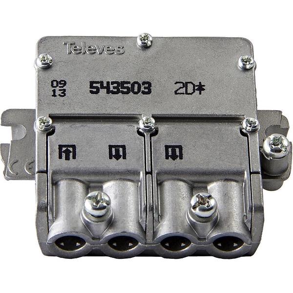 Televés F3155435 Satelliet Splitter F-connector 4.4 Db / 5-2400 Mhz - 2 Uitgangen