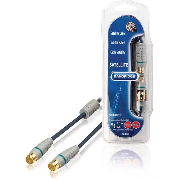 Bandridge coaxkabel met Quick F-connectoren - 3 meter