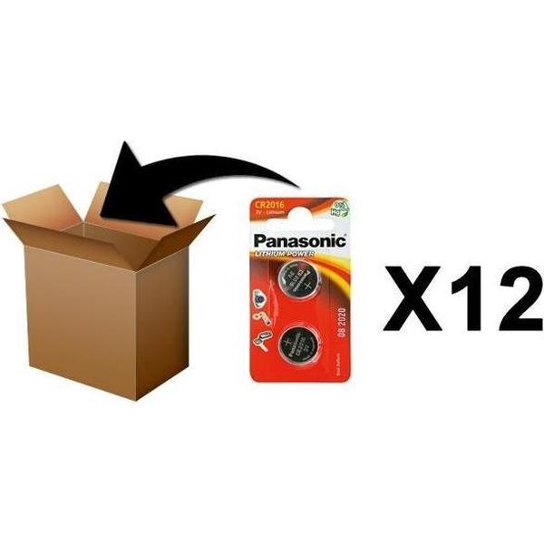 PANASONIC - Piles Lithium Coin - CR2016 X 2 - Box 12 Pack