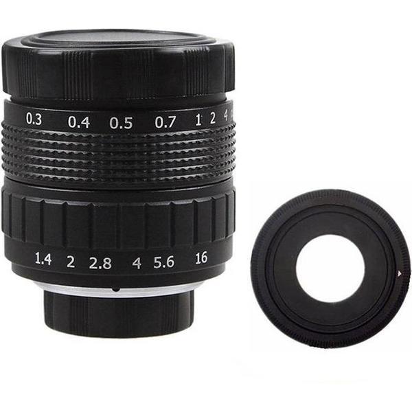 Fujian 50mm F1.4 CCTV lens voor Nikon systeem camera