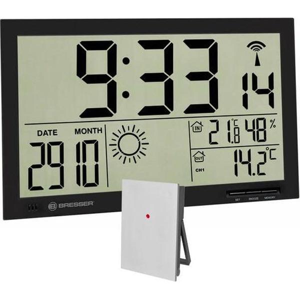 Bresser MyTime Jumbo LCD Weerwandklok - Zwart
