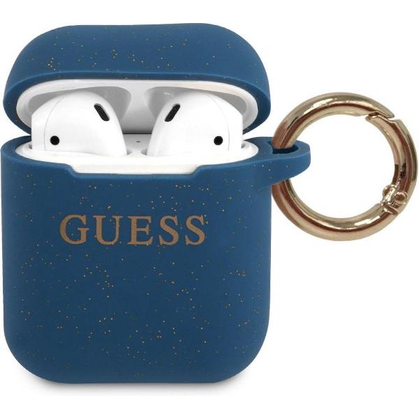GUESS Silicone Case AirPods 1 / AirPods 2 - Blauw