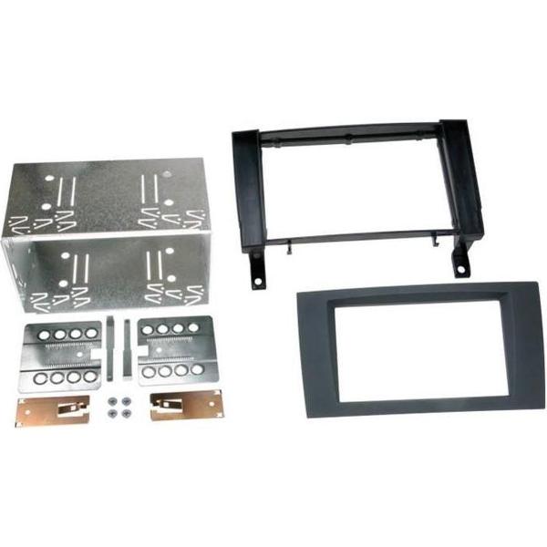 2-DIN paneel Mercedes Benz SLK R171 2005-03/2011 Rubbertouch zwart