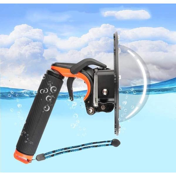 Shutter Trigger + Dome Port Lens Transparant Cover + Drijvende Handgreep voor GoPro HERO7 / 6/5