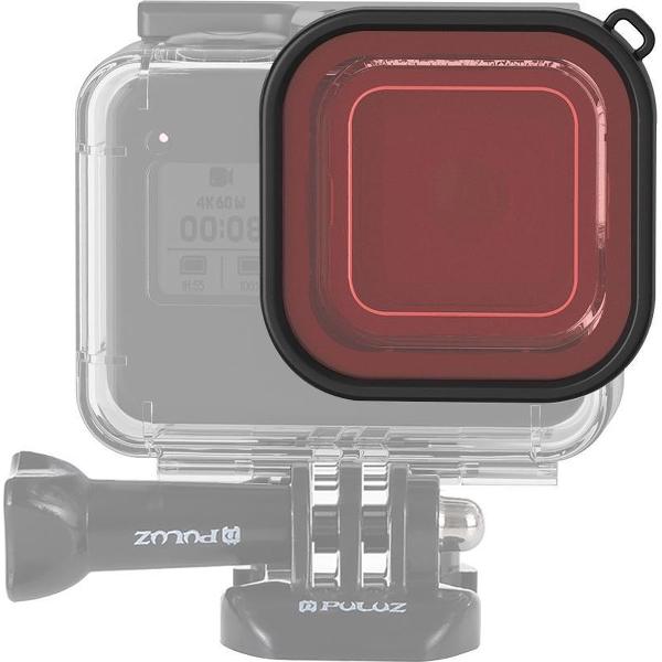 PULUZ vierkante behuizing duiken kleur lensfilter voor GoPro HERO8 zwart (roze)