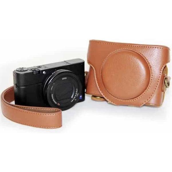 Retro stijl PU lederen cameratas tas met riem voor Sony RX100 M3 / M4 / M5 (bruin)