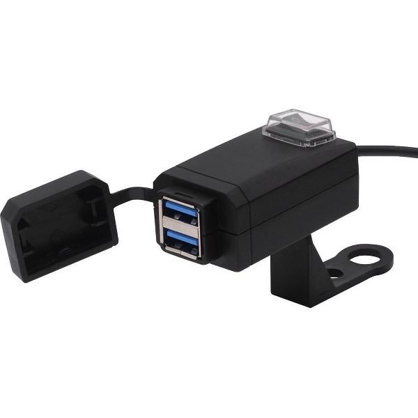 Motorfiets waterdichte QC3.0 dubbele USB-snelladeradapter met schakelaar
