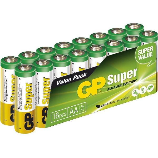 GP Super Alkaline AA batterijen - 16 stuks