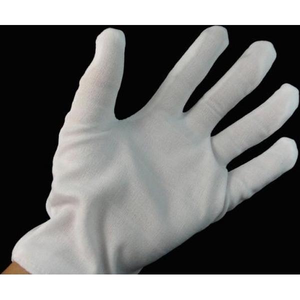 4 stuk (2 paar) Witte katoenen elastische handschoenen (universal maat)