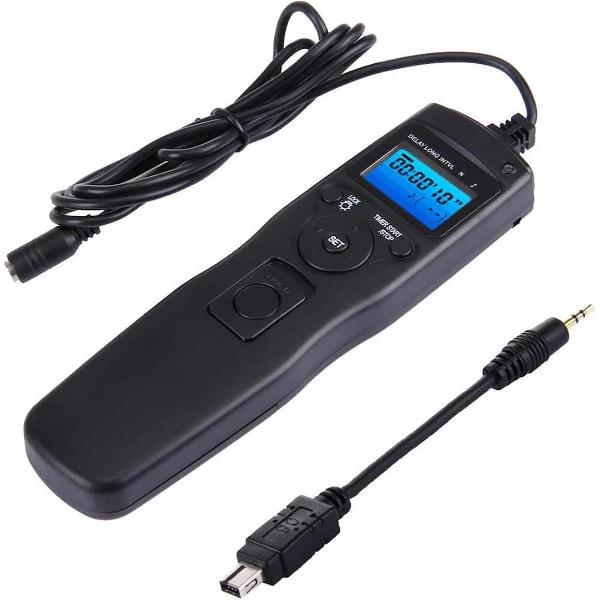 RST-7006 Tijdinterval LCD-scherm Intervalmeter Ontspanknop Digitale timer Afstandsbediening met N10 Kabel voor NIKON D90 / D5000 / D7000 / D3100 Camera (zwart)