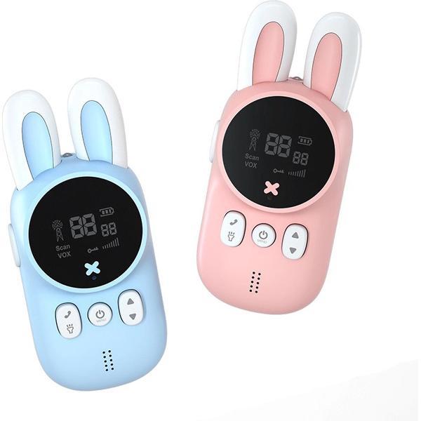 SomStyle Walkie Talkie voor Kinderen – 3KM bereik – 20 Kanalen – Blauw en Roze