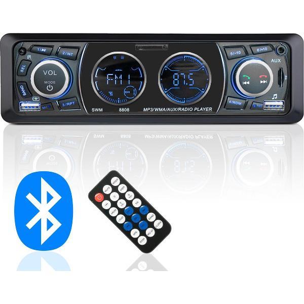 Dieux® Autoradio met Bluetooth en USB - Handsfree Bellen – USB Charging – Met Afstandsbediening – SD Kaart AUX FM Radio