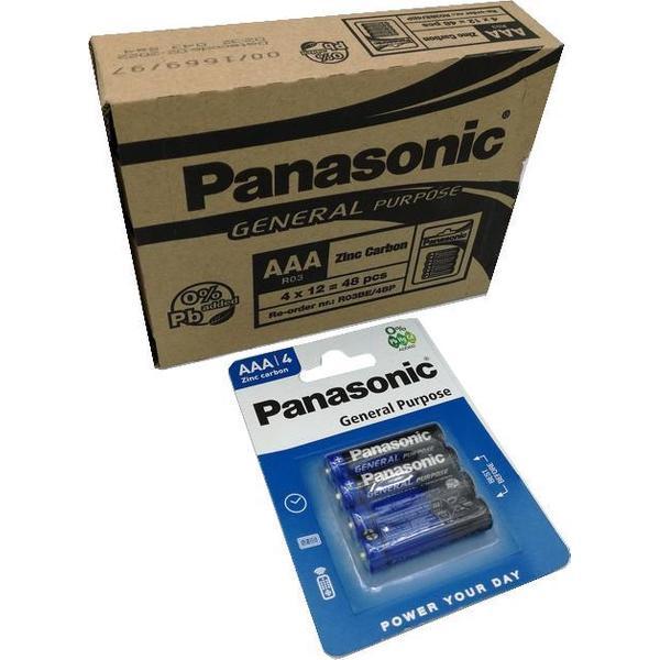 Panasonic AAA R03 batterijen 48 stuks 4 maal 12 batterij triple A