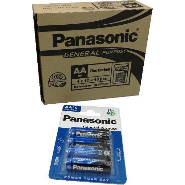 Panasonic AA R6 batterijen 48 stuks 4 maal 12 batterij