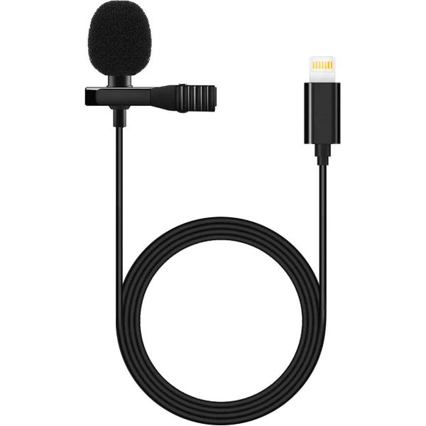 Microfoon voor iPad en iPhone - Lightning Aansluiting met Lavalier Lapel clip mic recording, 145cm kabel lengte