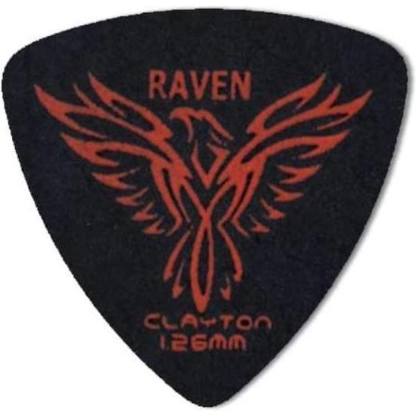 Clayton Black raven rounded triangle plectrums 1.26 mm 6-pack