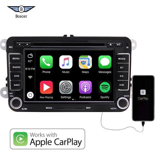 Boscer® Autoradio | Volkswagen, Skoda & Seat | Android 10 | Apple Carplay | Navigatiesysteem | DVD / CD | 7' HD scherm | Achteruitrijcamera