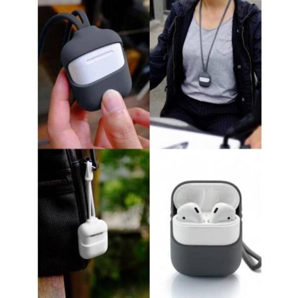 Apple AirPods beschermhoes - Cover - Silicone beschermhoes - Anti Schok/Anti-verlies - Grijs - Apple Accessoires - Apple AirPods