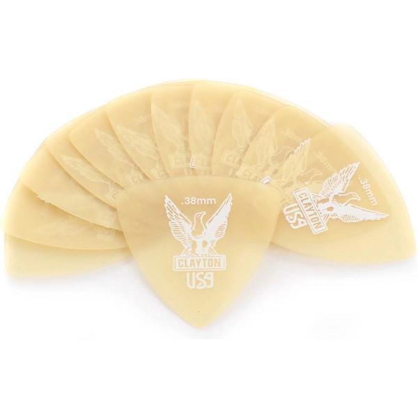 Clayton Ultem Gold rounded triangle plectrum 0.38 mm 6-pack