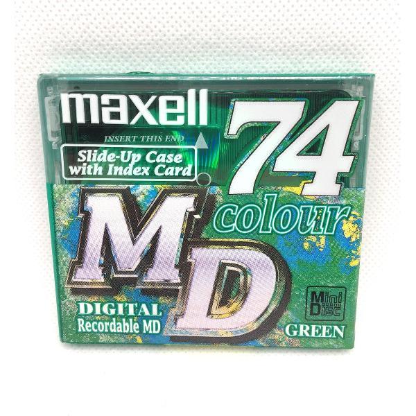 Maxell MiniDisc 74min Colour Green / Sealed Blanco.