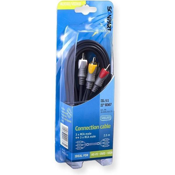 Scanpart Aansluitkabel 3tulp(m)-(m) 2.5m