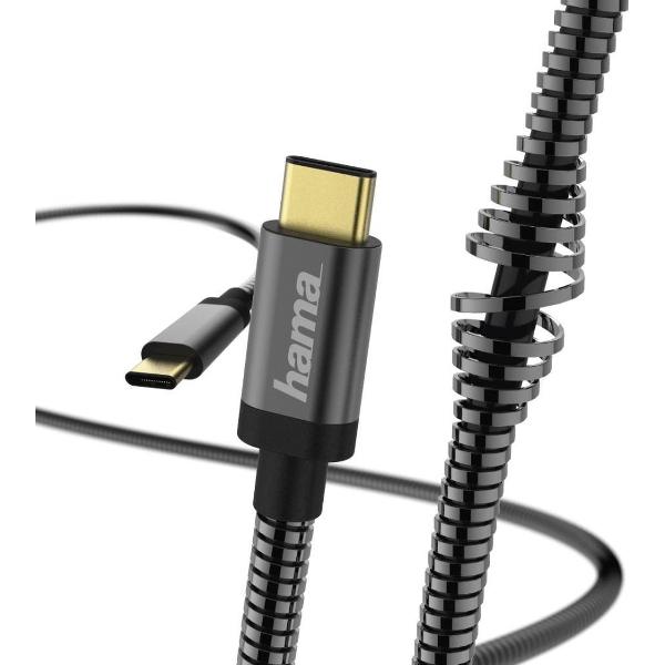 Hama Oplaad-/gegevenskabel Metall USB Type-C - USB Type-C 1,5 M Antraciet