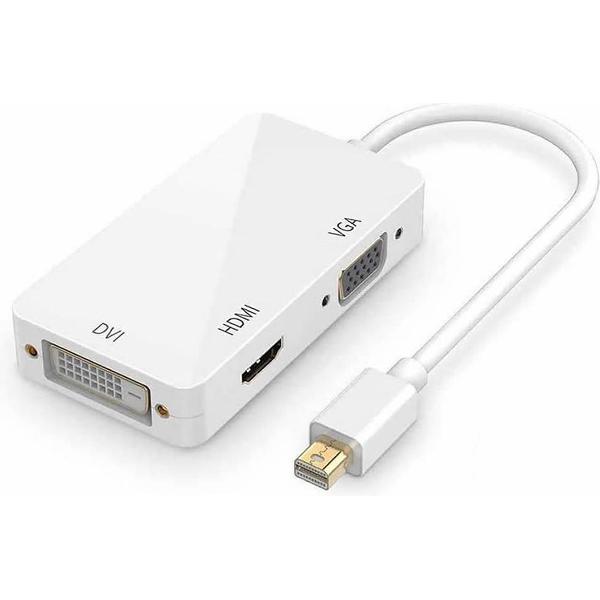 Mini Displayport naar DVI-HDMI-VGA Wit - Thonderbolt naar DVI-HDMI-VGA - Mini Displayport naar HDMI - Mini Displayport naar DVI - 3-in-1 converter adaptor