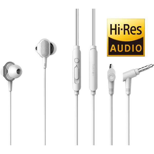 Tuddrom H3 Wit - Hi-Res In Ear Oordopjes met Microfoon - Dual High Quality Dynamic Drivers - 2 Jaar Garantie
