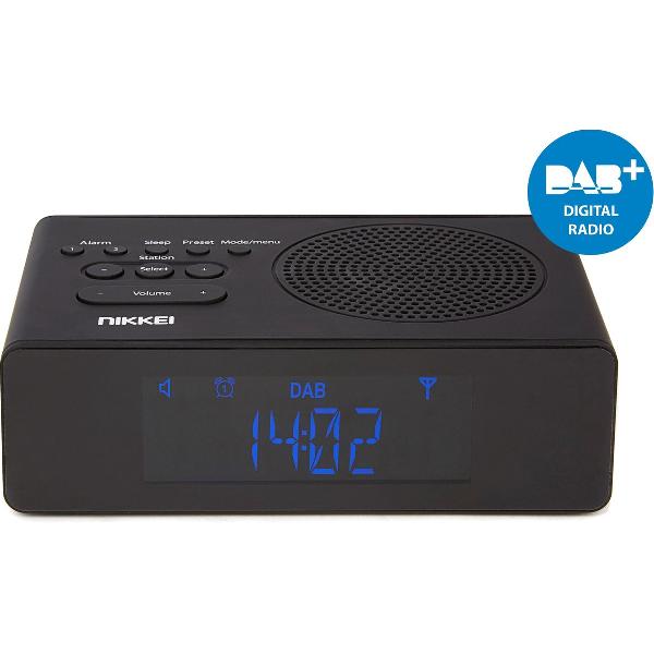 Nikkei NRDB15BK - Wekkerradio met DAB+ en FM, Automatische Zenderafstelling en Dubbele Wektijdfunctie - Zwart