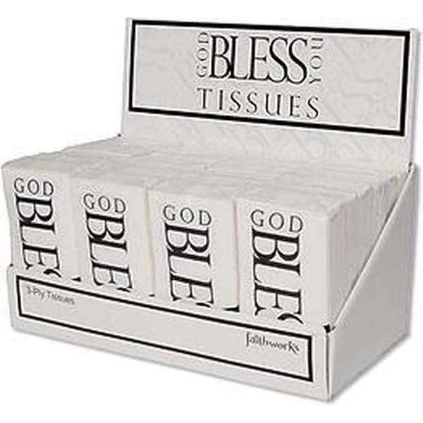Display tissues (24) God bless you black/wit