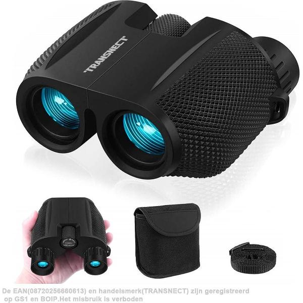 Verrekijker - 10 x 25 - BAK4 Prisma - Full Multi-Coated (FMC) - Compact - voor vogels kijken, jagen, theater - Zwart