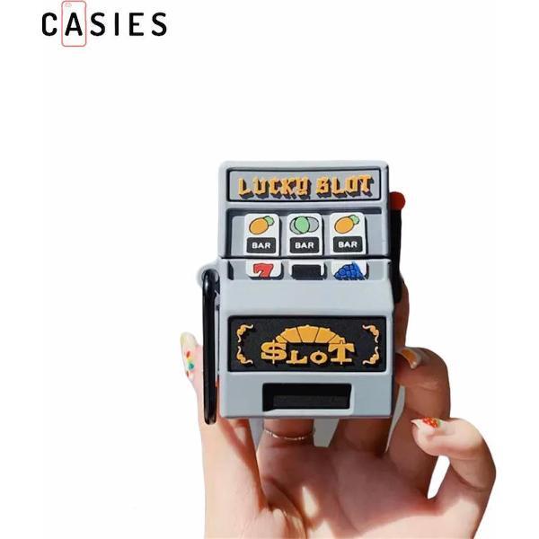 Casies Casino AirPods case - Geschikt voor Apple AirPods 1 & 2 - Siliconen hoes - Lucky Slot - Gokkast hoesje - Siliconen