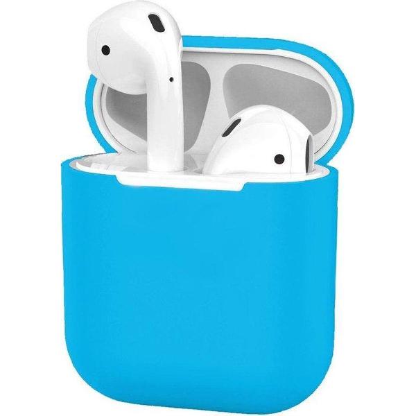 Airpods Hoesje Siliconen Case - Blauw - Airpod hoesje geschikt voor Apple AirPods 1 en Airpods 2