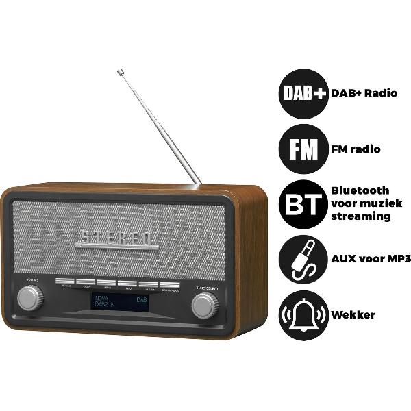 Denver DAB-18 - Retro DAB+ radio met Bluetooth - Hout