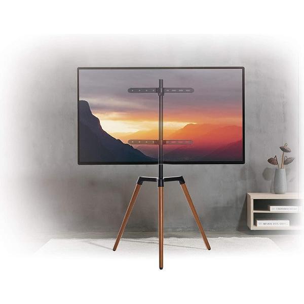 Luxe TV Meubel Driepoot Vloer Standaard Statief - Televisie Ezel Ophangsysteem Ophang Steun Beugel - Tripod Vloer Steun Standaard Statief Houder - Vloerstandaard Voor Flatscreens Van 50-65 Inch - Draaibaar