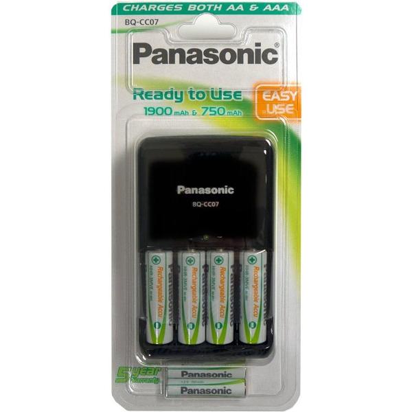 Panasonic Batterijlader Met 4 x AA En 2 x AAA