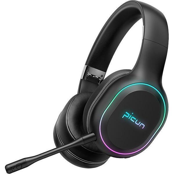 2 In 1 Picun P80X - Draadloze Gaming Headset - Hoofdtelefoon/koptelefoon – in-uitplugbare Microfoon – zwart - Pc – Laptop - Ps4 – Ps5 – Android – Windows – ios