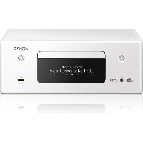 Denon RCD-N11DAB CD Receiver voor Stereo Set - DAB+ Radio - Bluetooth - HEOS Multiroom - Spraakbesturing - Wit