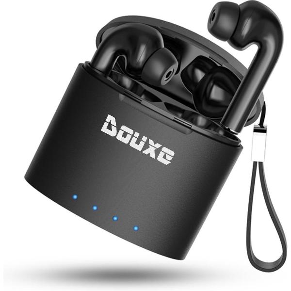 OX Premium Draadloze In-Ear Oordopjes - Draadloze Bluetooth Oortjes - Geschikt voor alle bluetooth smartphones zoals Apple iPhone en Android - Zwart - Douxe©
