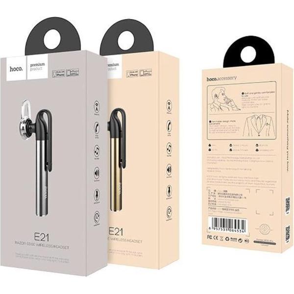 Hoco Draadloze Bluetooth Headset - Razor-Edge Zilver