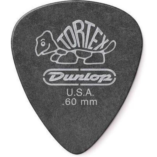 Dunlop Tortex® Pitch Black Standard 0.60 mm Plectrums - 12 stuks