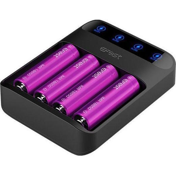 Efest Lush Q4 4-Bay 2A Snellader voor Li-ion IMR