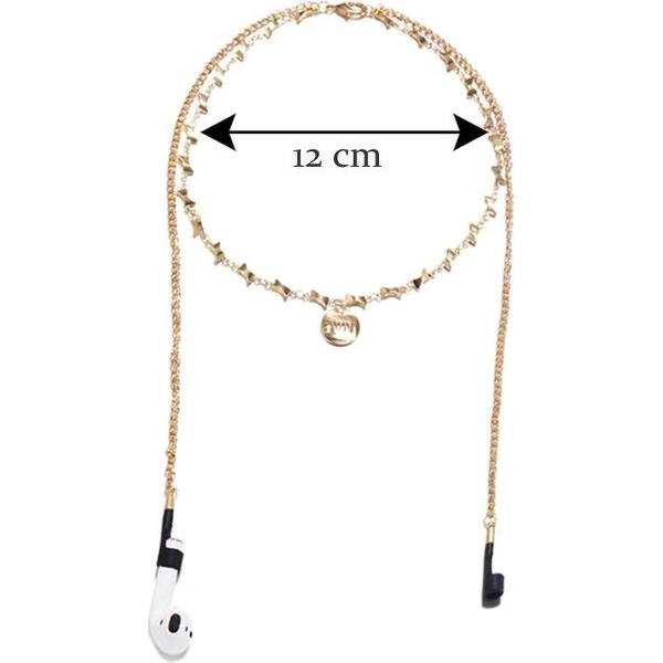 Airpod Ketting Goud kleurig + Voor Airpods 1, 2 en Pro + Draadloos oordopjes houder + anti-verloren Ketting + Beschermende Ketting Accessoires Voor Airpods + Airpod Sieraad + Bluetooth oordopjes hangers + Airpod Jewelry + High Fashion look