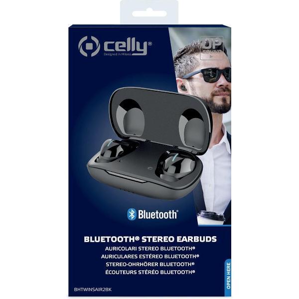 Celly Draadloze Oordopjes Bluetooth V5.0 Oortjes Headset met Oplaadbox en Earpods Geschikt voor Ios en Android Telefoons 3-4 uur speeltijd Zorgeloos sporten